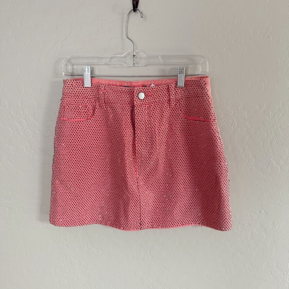 Pink Sequin Denim Skirt - Picture 3 of 3